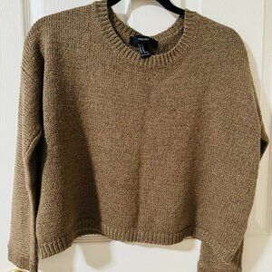Brown cropped boxy sweater in M from Forever 21